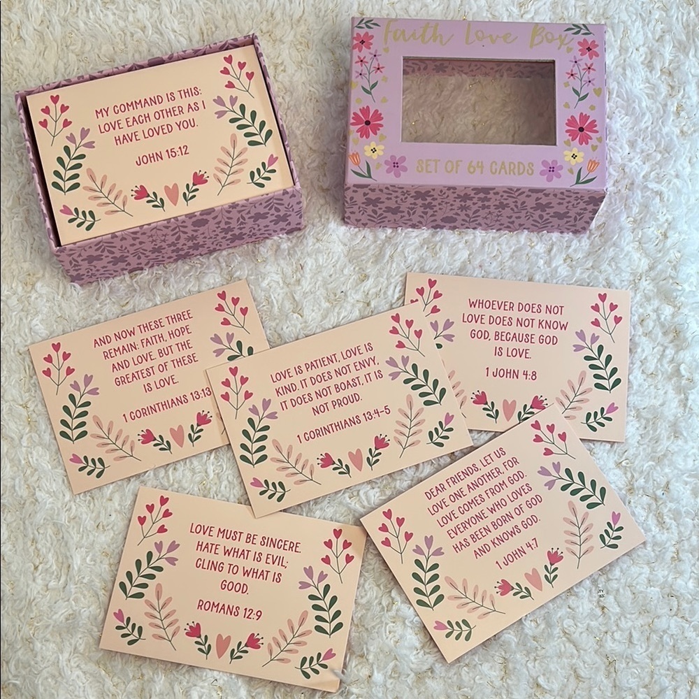 Bible verse Set of 64 Cards size 5'x3.5'‎ Faith Love Box